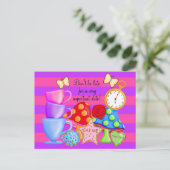 Wonderland Birthday Postcard Postkarte (Stehend Vorderseite)
