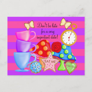 Wonderland Birthday Postcard Postkarte