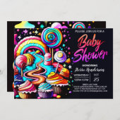 Wonderland Candyland Custom Baby Dusche Einladung (Vorne/Hinten)