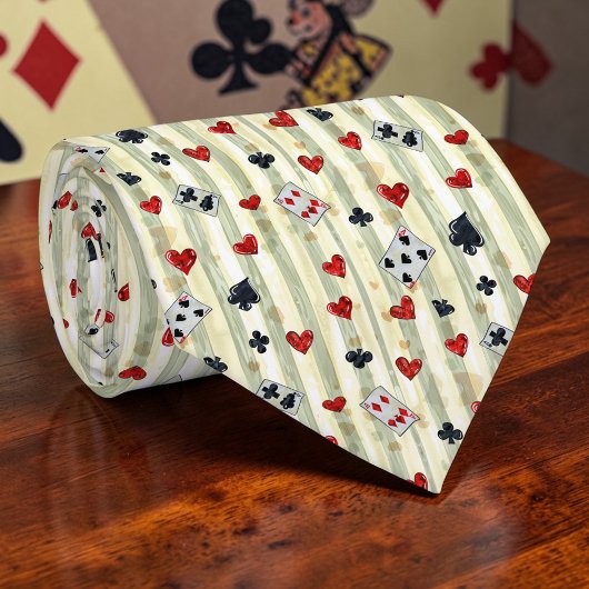 Wonderland Cards Pattern Necktie Tie Krawatte