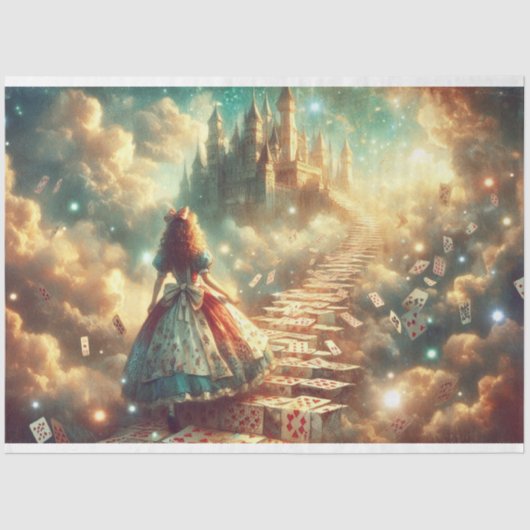 Wonderland Castle In The Clouds Decoupage Seidenpapier (Vorderseite)