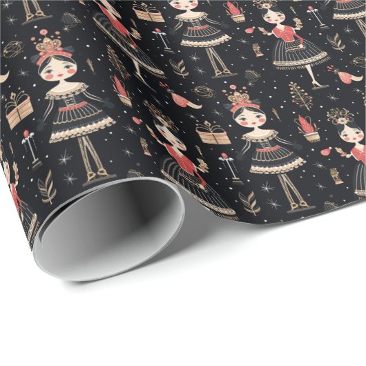 Wonderland Clara, Nutcracker Ballet Geschenkpapier (Rolleneckpunkt)