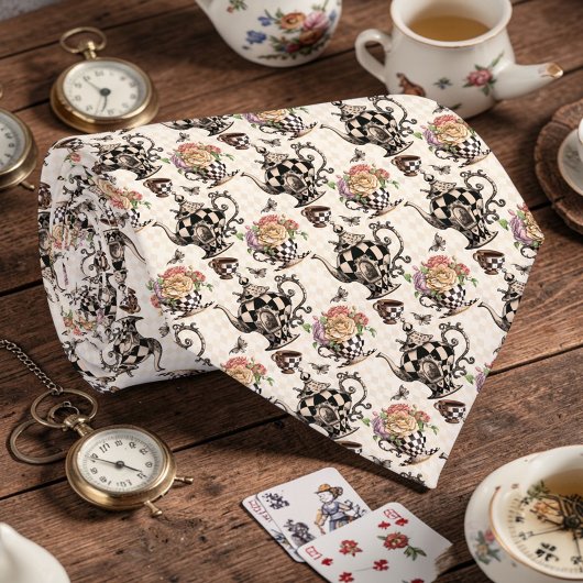 Wonderland Classic Teapot Pattern Necktie Tie Krawatte