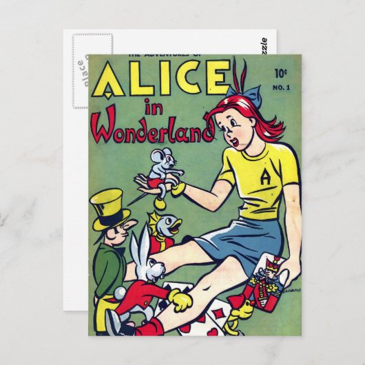 Wonderland Comic Book Postkarte (Vorne/Hinten)