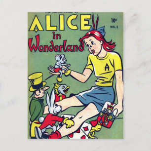 Wonderland Comic Book Postkarte