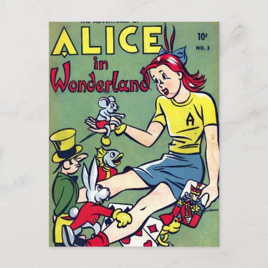 Wonderland-Comic Postkarte (Vorderseite)