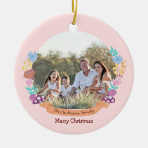 Wonderland Dreamer Rosa Blumenkranz Foto Keramik Ornament