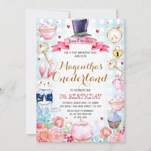 Wonderland Einladung (Vorderseite)