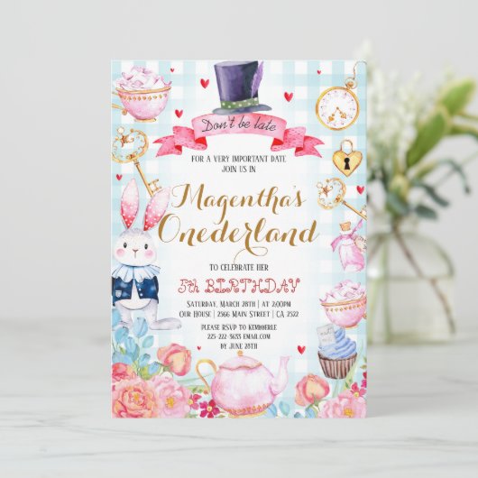 Wonderland Einladung (Stehend Vorderseite)