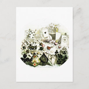 Wonderland-esque Woodcut aus dem 19. Jahrhundert Postkarte