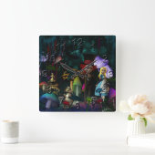 Wonderland Fantasy Clock Quadratische Wanduhr (Zuhause)