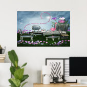 Wonderland Flamingo & Cheshire Cat Poster (Heimbüro)