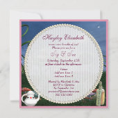 Wonderland Flamingo Sip & See Girl Baby Dusche Einladung (Rückseite)