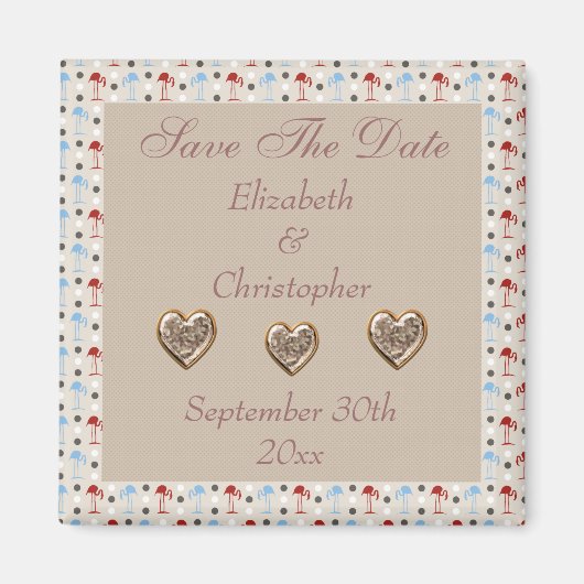Wonderland Flamingos Save the Date Wedding Magnet (Vorne)