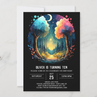 Wonderland Grove Whimsical Geburtstag Einladung