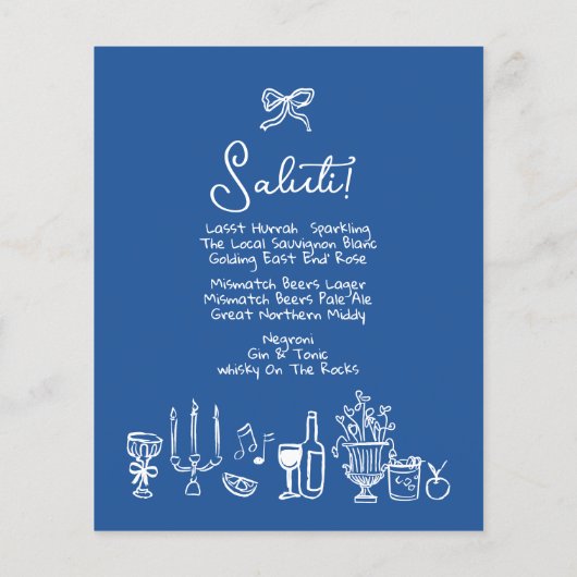 WONDERLAND Hand gezeichnetes Editierbares Hochzeit (Rückseite)