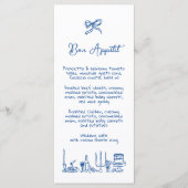 WONDERLAND Hand gezeichnetes Editierbares Hochzeit Menükarte (Vorderseite)