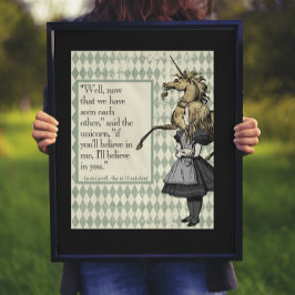 Wonderland Ich glaube an euch Einhorn-Zitat Poster