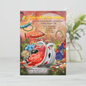 Wonderland Invasion, Wonderland Party Einladung (Stehend Vorderseite)