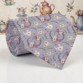 Wonderland Lilac Classic Pattern Necktie Tie Krawatte