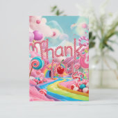 Wonderland Lollipop Candyland Dankeschön Karte (Stehend Vorderseite)