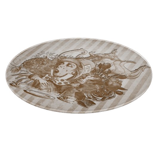 Wonderland Mad Hatter Collage Schneidebrett (Ecke)