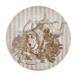 Wonderland Mad Hatter Collage Schneidebrett