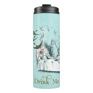 Wonderland Mad Tea Party Aqua Rosa Thermobecher Thermosbecher