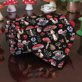 Wonderland Mushroom Pattern Necktie Tie Krawatte