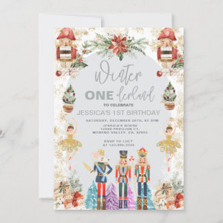 Wonderland Nutcracker Snowflake Geburtstag Einladung