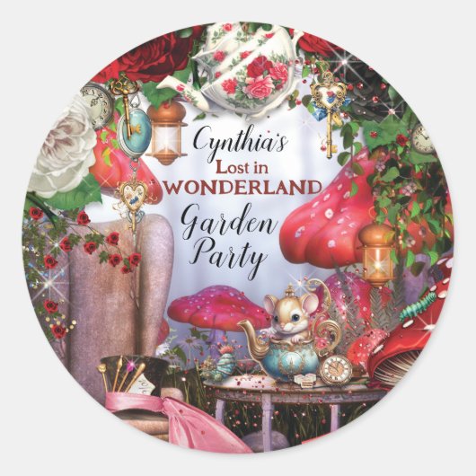 Wonderland Party Stickers (Vorderseite)