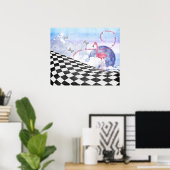 Wonderland Pink Flamingo Fantasy Art Poster (Heimbüro)