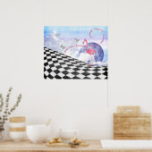 Wonderland Pink Flamingo Fantasy Art Poster (Küche)
