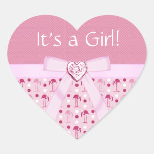 Wonderland Pink Flamingo New Baby Girl Stickers