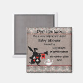 Wonderland Rabbit Babydusche Save the Date Magnet (Vorderseite/Rückseite)