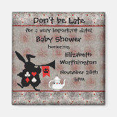 Wonderland Rabbit Babydusche Save the Date Magnet (Vorne)