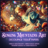 Wonderland Rabbit Hole Fantasy Art Decoupage Seidenpapier