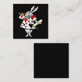 Wonderland Rabbit Osterfest Sonniges Spielen Quadratische Visitenkarte (Vorne/Hinten)