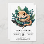 Wonderland Reptile Adventure Birthday Einladung (Vorne/Hinten)