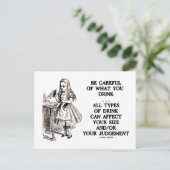 Wonderland Sei vorsichtig, was du trinkst (Alice) Postkarte (Stehend Vorderseite)