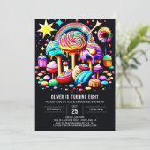 Wonderland Sweet Birthday Einladung (Stehend Vorderseite)