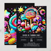 Wonderland Sweet Birthday Einladung (Vorne/Hinten)