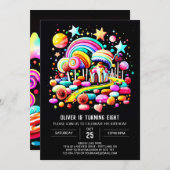 Wonderland Sweet Celebration Birthday Einladung (Vorne/Hinten)