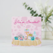 Wonderland Tea Party Bridal Dusche Einladung (Stehend Vorderseite)