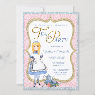 Wonderland Tea Party Einladung