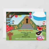 Wonderland Tea Party Geburtstag Einladungen (Rückseite)