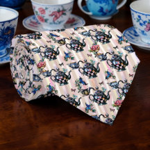 Wonderland Teapot Pattern Necktie Tie
