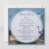 Wonderland Tee Party Bringen Sie eine Babybuchdusc Einladung (Rückseite)