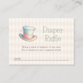 Wonderland Tee Party Hatter Diaper Raffle Begleitkarte (Vorderseite)