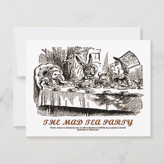 Wonderland The Mad Tee Party Alice Mad Hatter Einladung (Vorderseite)